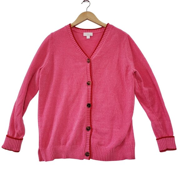 Belle By Kim Gravel Pink Button Front Cardigan Sweater Size L Cozy Preppy Cozy - Picture 1 of 6